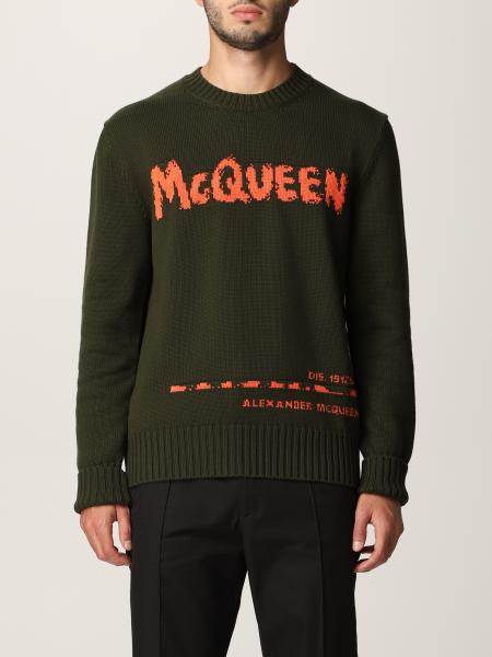 ALEXANDER MCQUEEN: Sweatshirt men - Kaki | Sweater Alexander Mcqueen ...