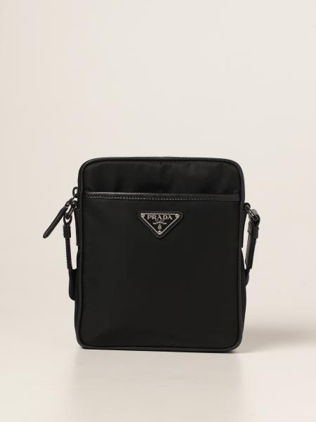 Prada Nylon Messenger Bag in Black for Men