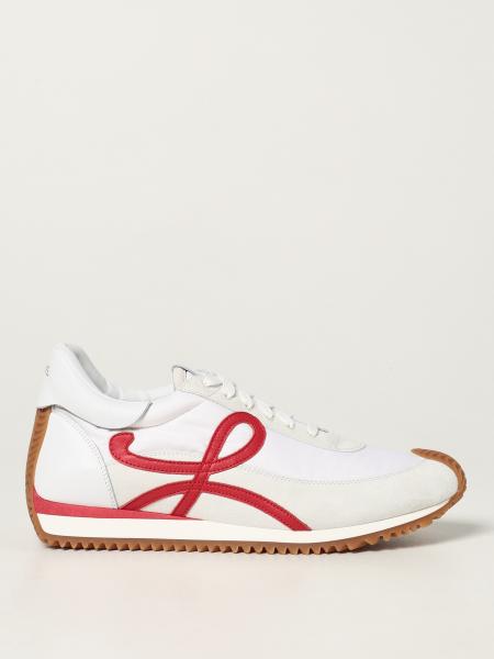 LOEWE: Flow runner sneakers in nylon and suede - White LOEWE: Flow runner sneakers in nylon and suede - White