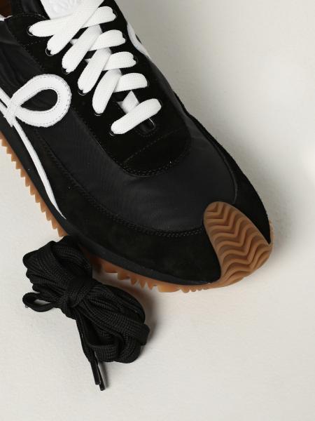 LOEWE: Flow runner sneakers in nylon and suede - Black 