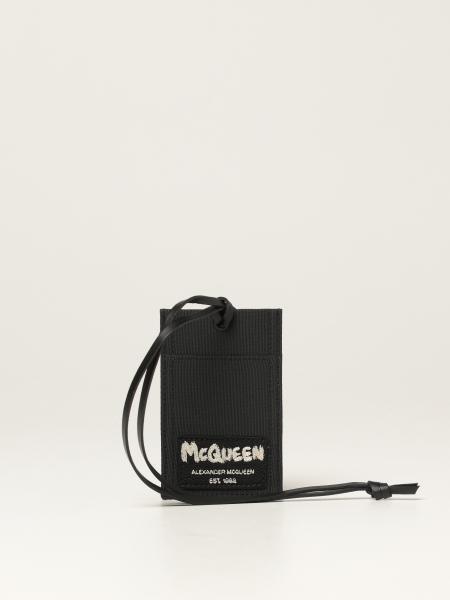 Alexander McQueen credit card holder with shoulder strap