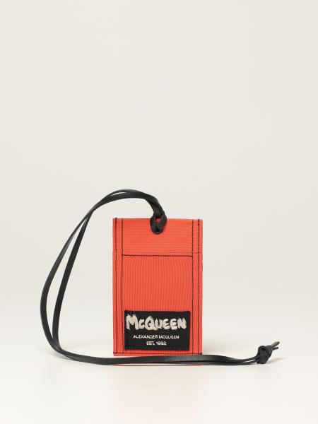 Alexander McQueen credit card holder with shoulder strap