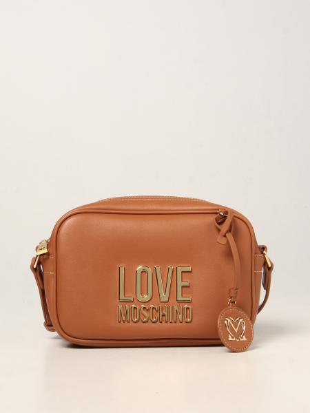 LOVE MOSCHINO: shoulder bag in synthetic leather with logo - Camel ...