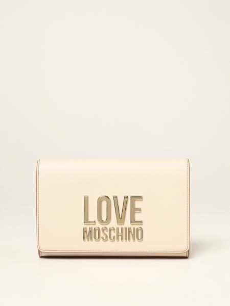 LOVE MOSCHINO: shoulder bag in synthetic leather - White | Love ...