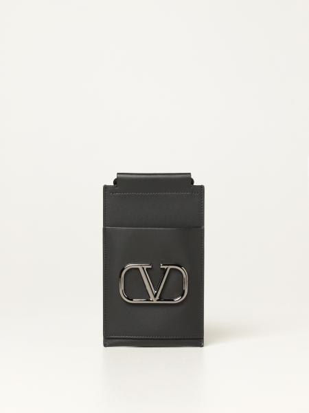 Valentino Garavani mobile phone holder in leather with VLogo