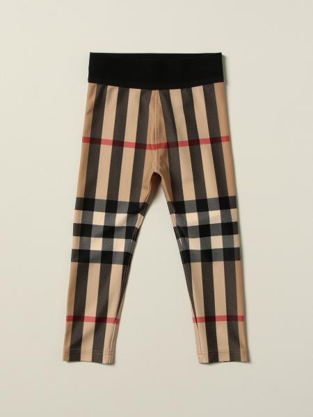 Burberry kids: Burberry leggings in stretch jersey with check pattern