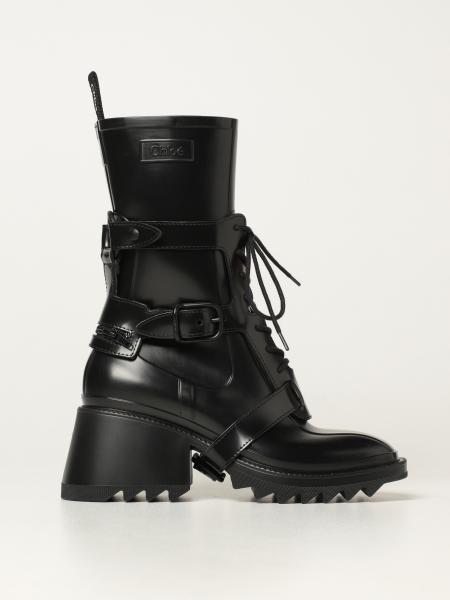CHLOÉ: rubber boots | Flat Booties Chloé Women Black | Flat Booties ...