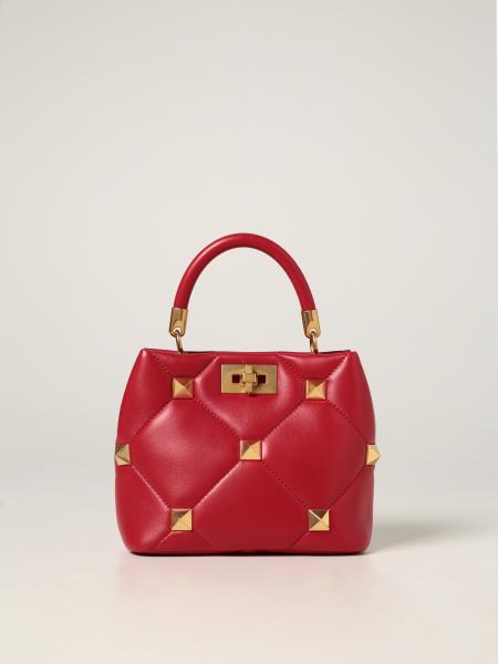 Valentino Garavani Roman Stud Leather Shoulder Bag - Red