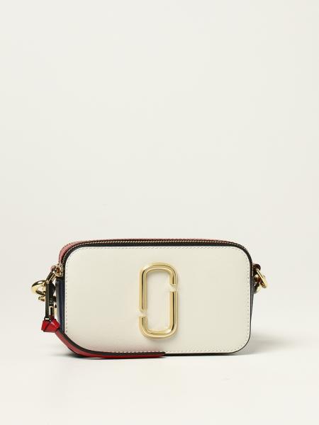 MARC JACOBS: The Snapshot bag in tricolor saffiano leather - White ...