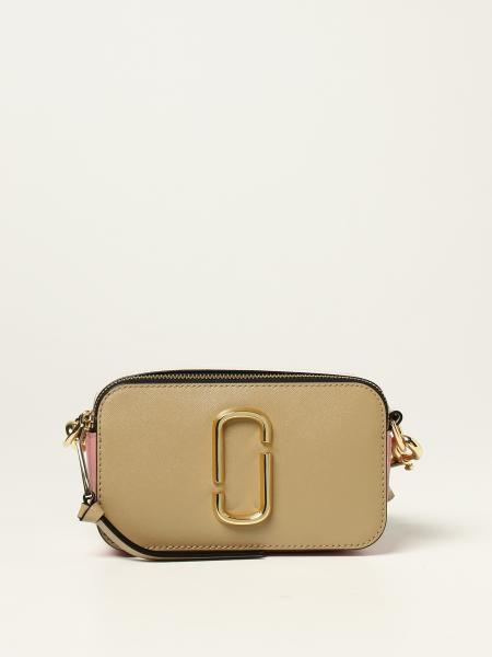 MARC JACOBS: The Snapshot bag in tricolor saffiano leather - White