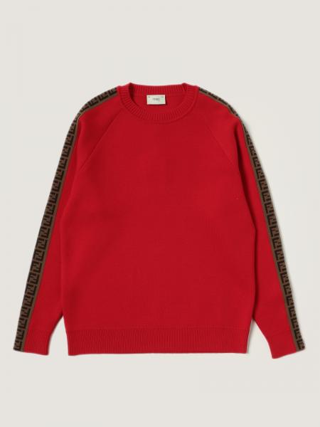 Fendi kids: Fendi sweater in virgin wool with all-over FF bands