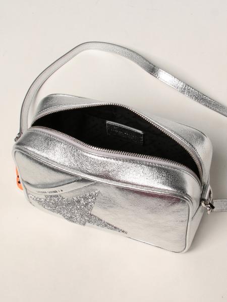 GOLDEN GOOSE: Star bag in laminated leather - Silver | Crossbody Bags ...