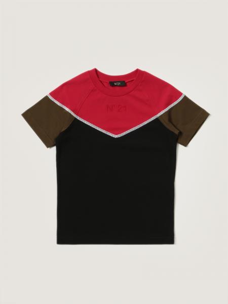N ° 21 color block cotton T-shirt