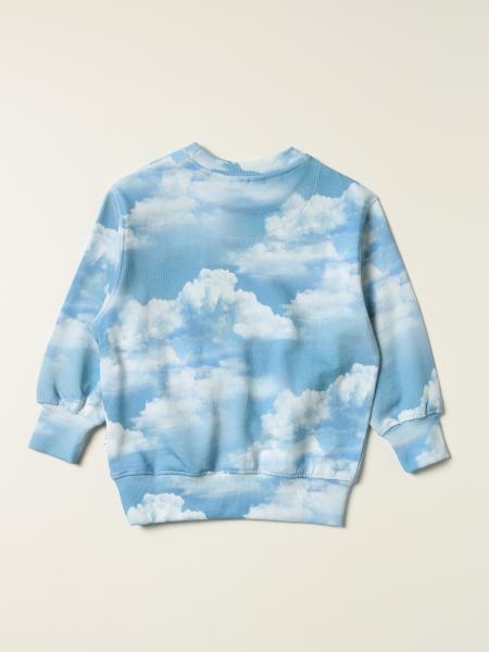 Molo Outlet: Felpa in cotone a fantasia di nuvole - Azzurro | Maglia Molo  6W21J201 GIGLIO.COM