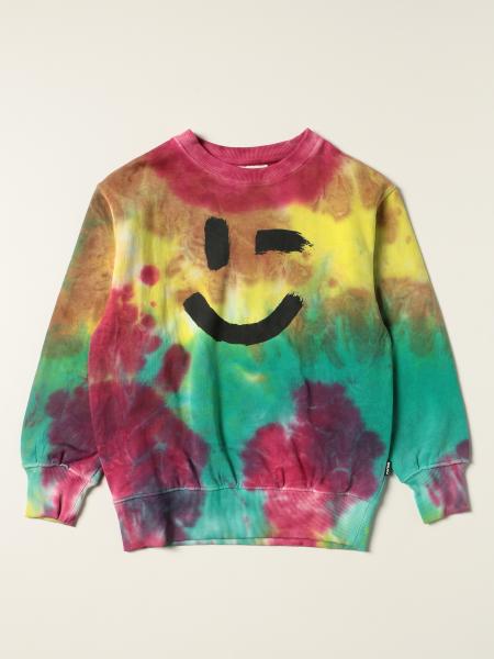 Molo sweatshirt in tie dye cotton with print