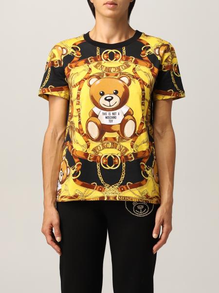 Moschino women: Moschino Couture cotton t-shirt with teddy