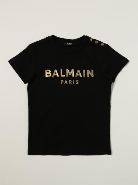 T-shirt Balmain in cotone con logo laminato