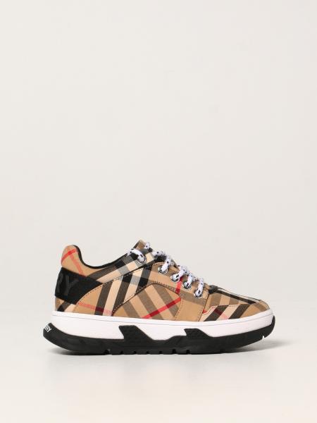 Burberry kids: Burberry sneakers in check canvas