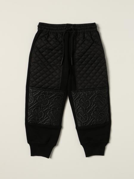 Burberry: Burberry jogging pants in cotton with quilted monogram panels