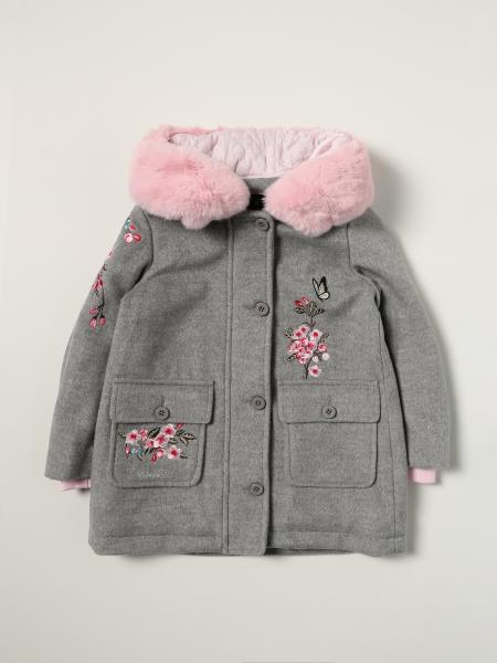 Monnalisa coat with floral embroidery