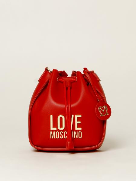 Love Moschino Bag In Synthetic Leather With Logo Red Crossbody Bags Love Moschino