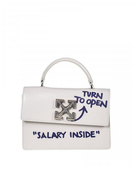 OFF-WHITE White Leather 1.4 Jitney Quote Bag SALARY INSIDE Top