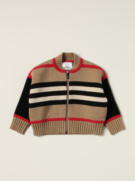 Burberry kids: Burberry striped wool blend cardigan