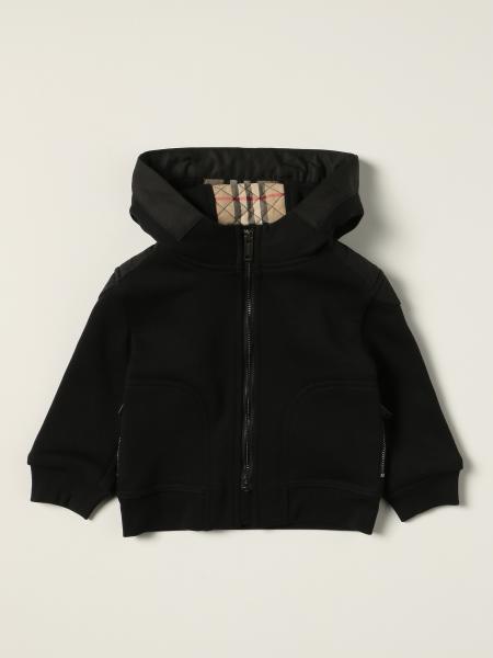 Burberry cotton sweatshirt with hood and quilted inserts with monogram