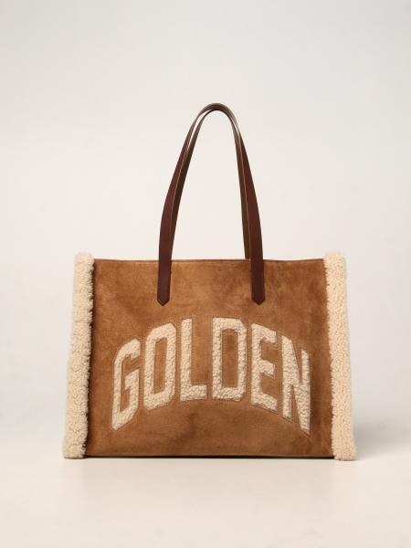 Golden Goose women: California East-West Golden Goose bag in suede and wool