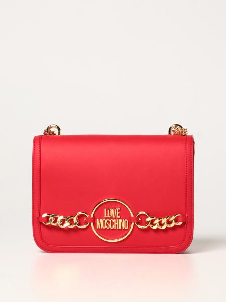 LOVE MOSCHINO: shoulder bag in synthetic leather - Red | Love Moschino ...