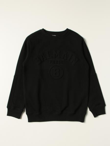 Balmain cotton sweatshirt with embossed logo