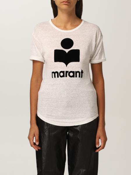 Isabel Marant Etoile: T-shirt Koldi Isabel Marant Etoile in lino con logo
