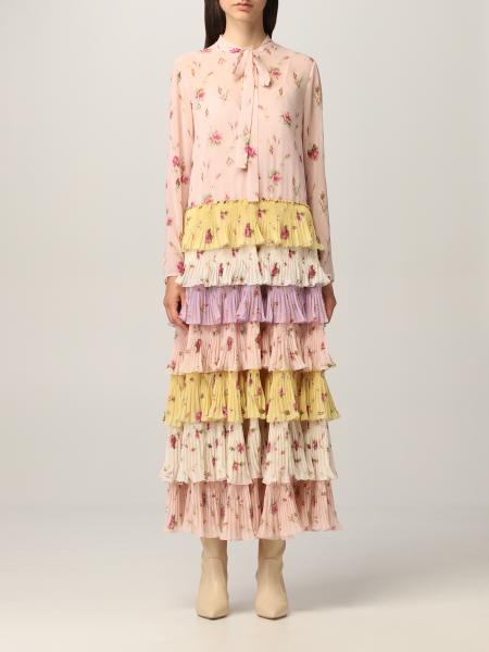Red Valentino women: Red Valentino long dress in Sweet Roses muslin