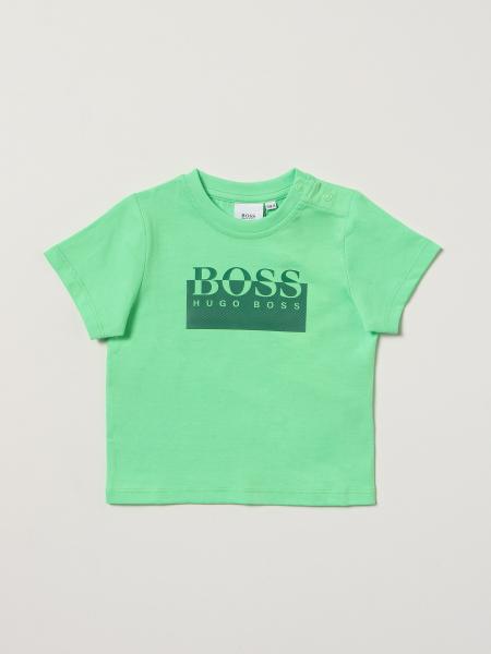 HUGO BOSS: cotton T-shirt with logo - Green | Hugo Boss t-shirt J05869 ...