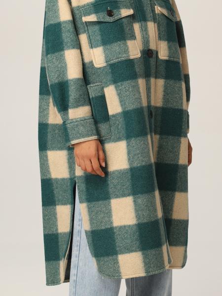 ISABEL MARANT ETOILE: coat in check virgin wool blend | Coat 