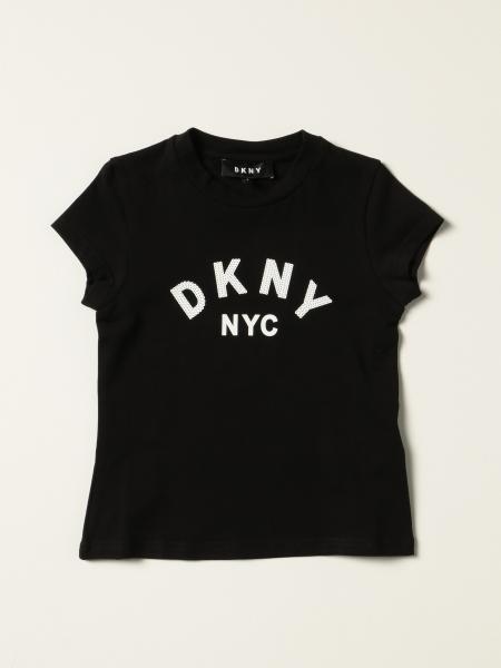 DKNY: T-shirt with logo - Black | Dkny t-shirt D35R58 online at GIGLIO.COM