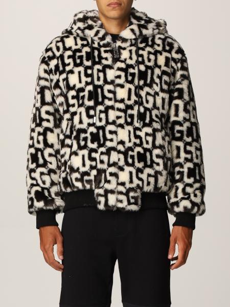 Gcds men: Gcds faux fur jacket with all over logo