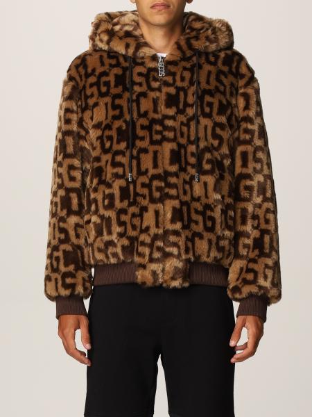 Gcds faux fur jacket with all over logo
