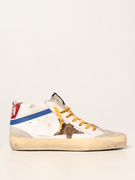 Golden Goose shoes for men: Mid Star classic Golden Goose trainers in leather