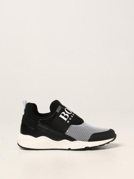 bladzijde functie stam HUGO BOSS: sneakers with logo - Black | Hugo Boss shoes J29260 online on  GIGLIO.COM