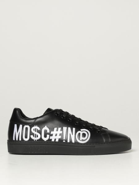 Moschino Couture sneakers in leather with embroidered logo