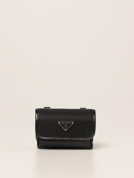 PRADA RE NYLON Re-Nylon and Saffiano leather mini pouch (2ZT022,  2ZT022-2DMH-F0002)