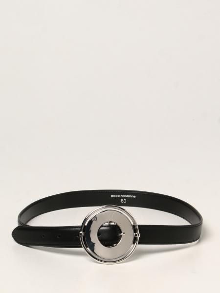 Paco Rabanne leather belt with maxi buckle