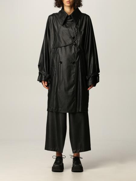 MM6 MAISON MARGIELA: trench coat in synthetic leather - Black | Mm6 ...