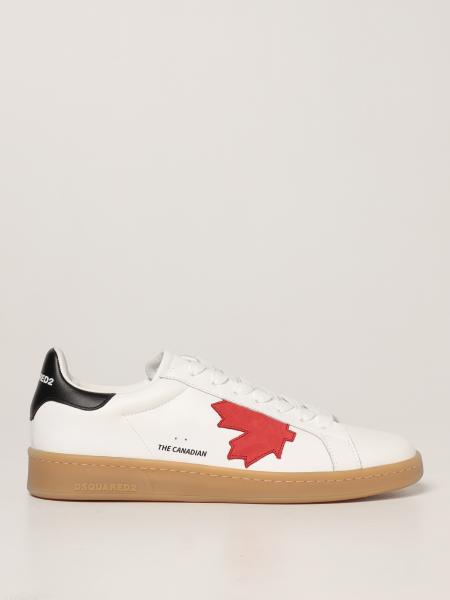 DSQUARED2: leather boxer sneakers - Red | Dsquared2 sneakers ...