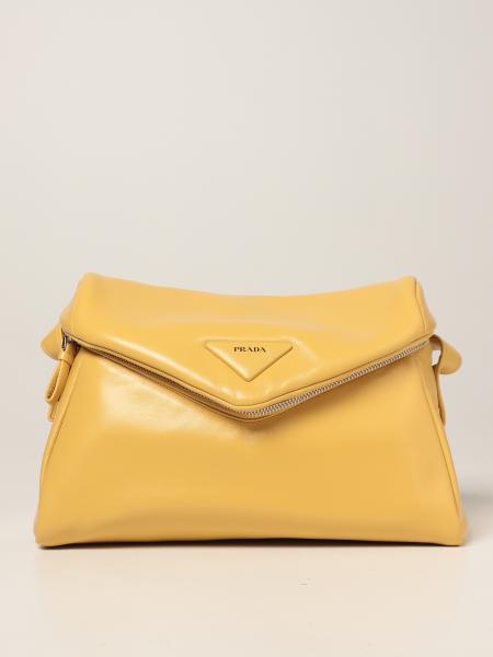 fragment elke keer Conventie PRADA: bag in nappa leather - Yellow | Prada shoulder bag 1BC165 2DX8  online on GIGLIO.COM