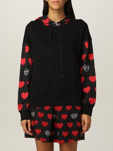Love Moschino cotton sweatshirt with hearts