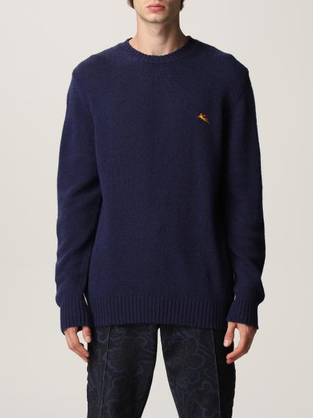 Etro jumper in wool with embroidered Pegasus logo