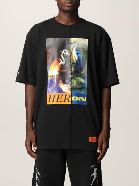 HERON PRESTON: t-shirt in cotton with print - Black | Heron Preston t ...