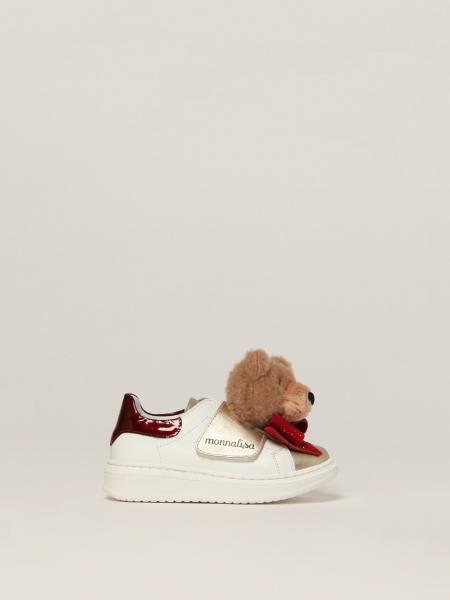 Monnalisa trainers in leather with teddy
